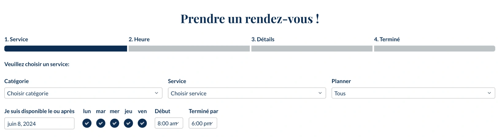 prise de rendez-vous